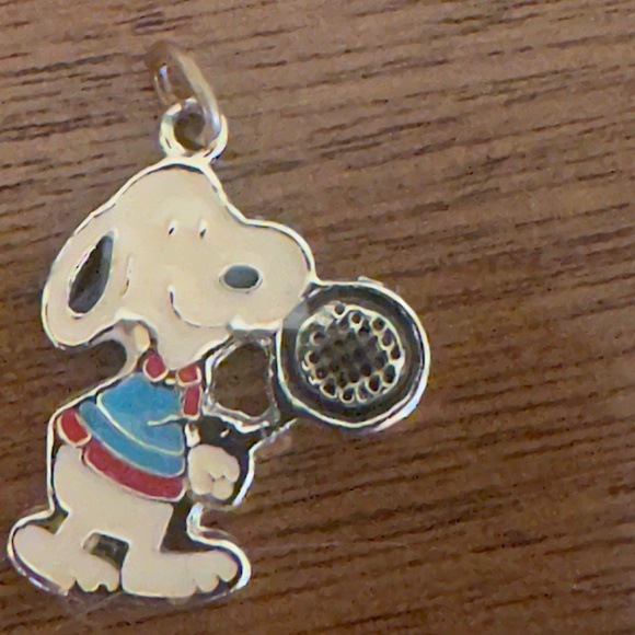 Vintage Gold-tone Snoopy Playing Tennis Charm - Picture 3 of 7